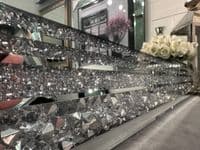 Large Galaxy Crystal Silver Mirror Glitzy Diamond Crystal Mirror 120cm x 80cm
