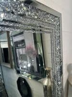 Large Galaxy Crystal Silver Mirror Glitzy Diamond Crystal Mirror 120cm x 80cm