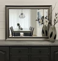 LARGE Pewter Gunmetal Mirror Contemporary Modern Classical Wall Mirror - VEGAS