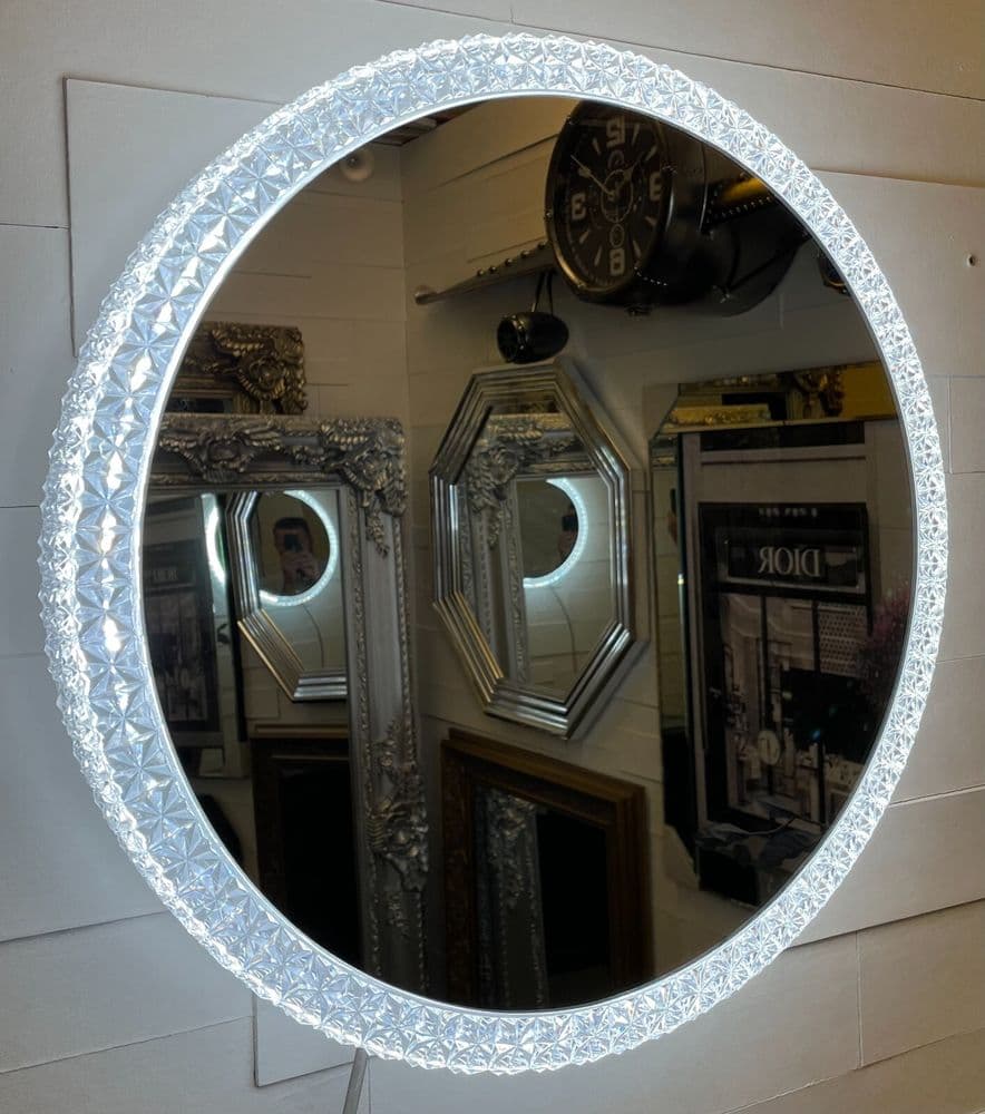LED Bathroom Mirror Crystal Effect Design - Choice of Size - ALLURE - IP44