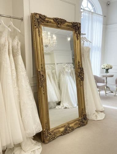 Mirror HUGE Antique Gold Ornate Regal Decorative Free Standing PARIS - Leaner