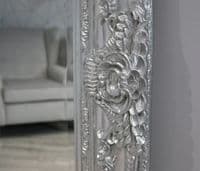 Mirror HUGE Chrome Silver Ornate Regal Decorative Free Standing Mirror - PARIS