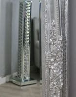 Mirror HUGE Chrome Silver Ornate Regal Decorative Free Standing Mirror - PARIS