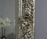 Mirror HUGE Chrome Silver Ornate Regal Decorative Free Standing Mirror - PARIS