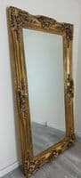 Mirror HUGE Chrome Silver Ornate Regal Decorative Free Standing Mirror - PARIS