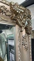 Mirror HUGE Chrome Silver Ornate Regal Decorative Free Standing Mirror - PARIS