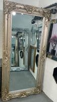 Mirror HUGE Chrome Silver Ornate Regal Decorative Free Standing Mirror - PARIS