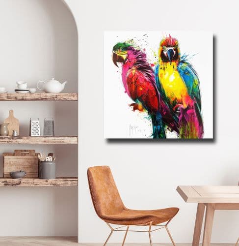 Patrice Murciano - Tropical Colours Parrots - Ready to Hang - Choice of Size