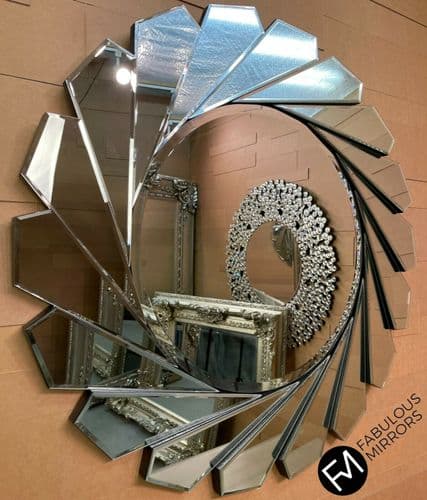 Round Fan Mirror - Contemporary Mirror - 80cm x 80cm - RRP £349.99