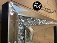 X Large Glitzy Diamond Crystal Mirror - Premium Quality - Gatsby 80x60 - Fabulous Mirrors