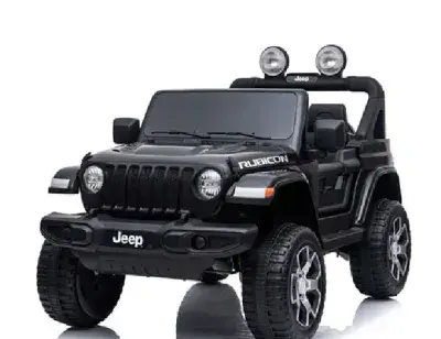 12v Jeep Wrangler Rubicon - Kids Electric Ride On Jeep -  BLACK