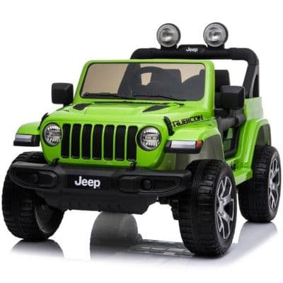 12v Jeep Wrangler Rubicon - Kids Electric Ride On Jeep -  GREEN