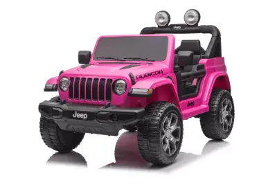 12v Jeep Wrangler Rubicon - Kids Electric Ride On Jeep -  PINK