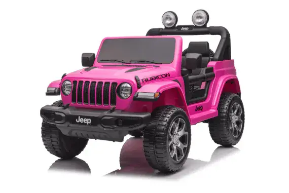 12v Jeep Wrangler Rubicon - Kids Electric Ride On Jeep -  PINK