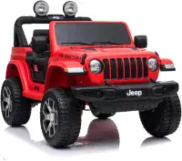12v Jeep Wrangler Rubicon - Kids Electric Ride On Jeep -  RED