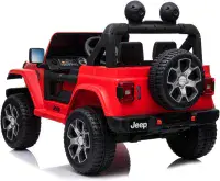 12v Jeep Wrangler Rubicon - Kids Electric Ride On Jeep -  RED