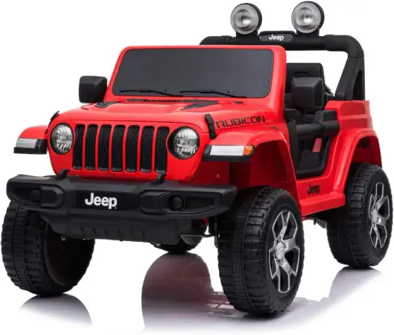 12v Jeep Wrangler Rubicon - Kids Electric Ride On Jeep -  RED