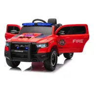 12V Kids Electric Ride On Fire Truck - RED