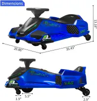 24V Kids Ride on Drift Kart - Zippy Zoom - BLUE
