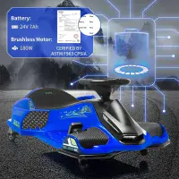 24V Kids Ride on Drift Kart - Zippy Zoom - BLUE