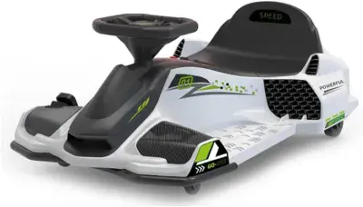 24V Kids Ride on Drift Kart - Zippy Zoom - WHITE
