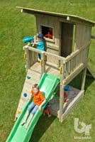 Blue Rabbit Beach Hut 150cm Climbing Frame - with slide and rock wall