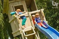 Blue Rabbit Beach Hut 150cm Climbing Frame - with slide and rock wall