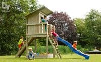 Blue Rabbit Beach Hut 150cm Climbing Frame - with slide and rock wall