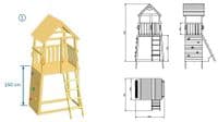 Blue Rabbit Belvedere with slide - 150cm Platform