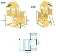 Blue Rabbit Penthouse Climbing Frame  with 3m slide and net