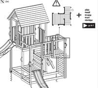 Blue Rabbit Penthouse Climbing Frame  with 3m slide and net