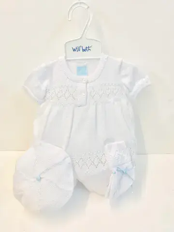 3pc White Blue Knit Set (1)