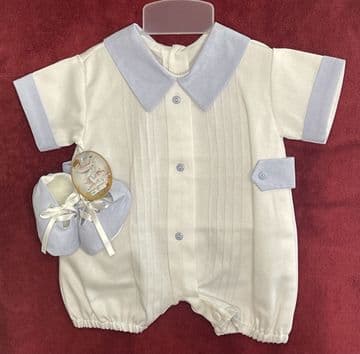 White Blue Baby Boy Set