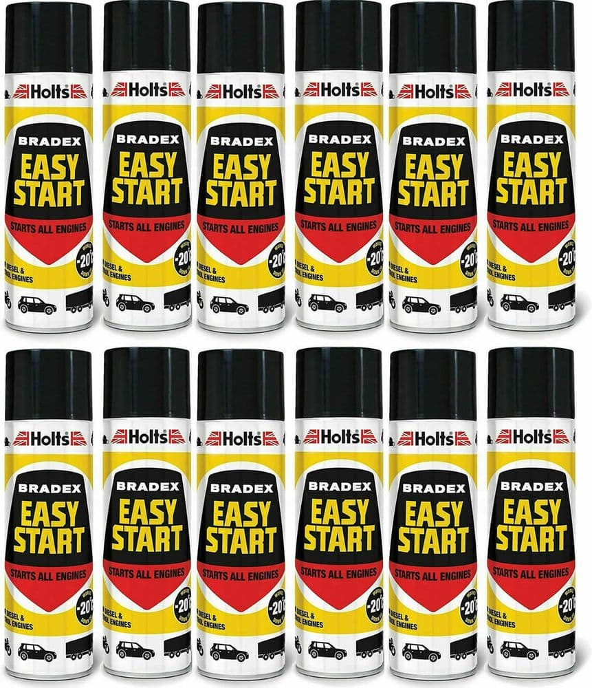 12 x HOLTS BRADEX EASY START FOR PETROL DIESEL ENGINES COLD STARTING