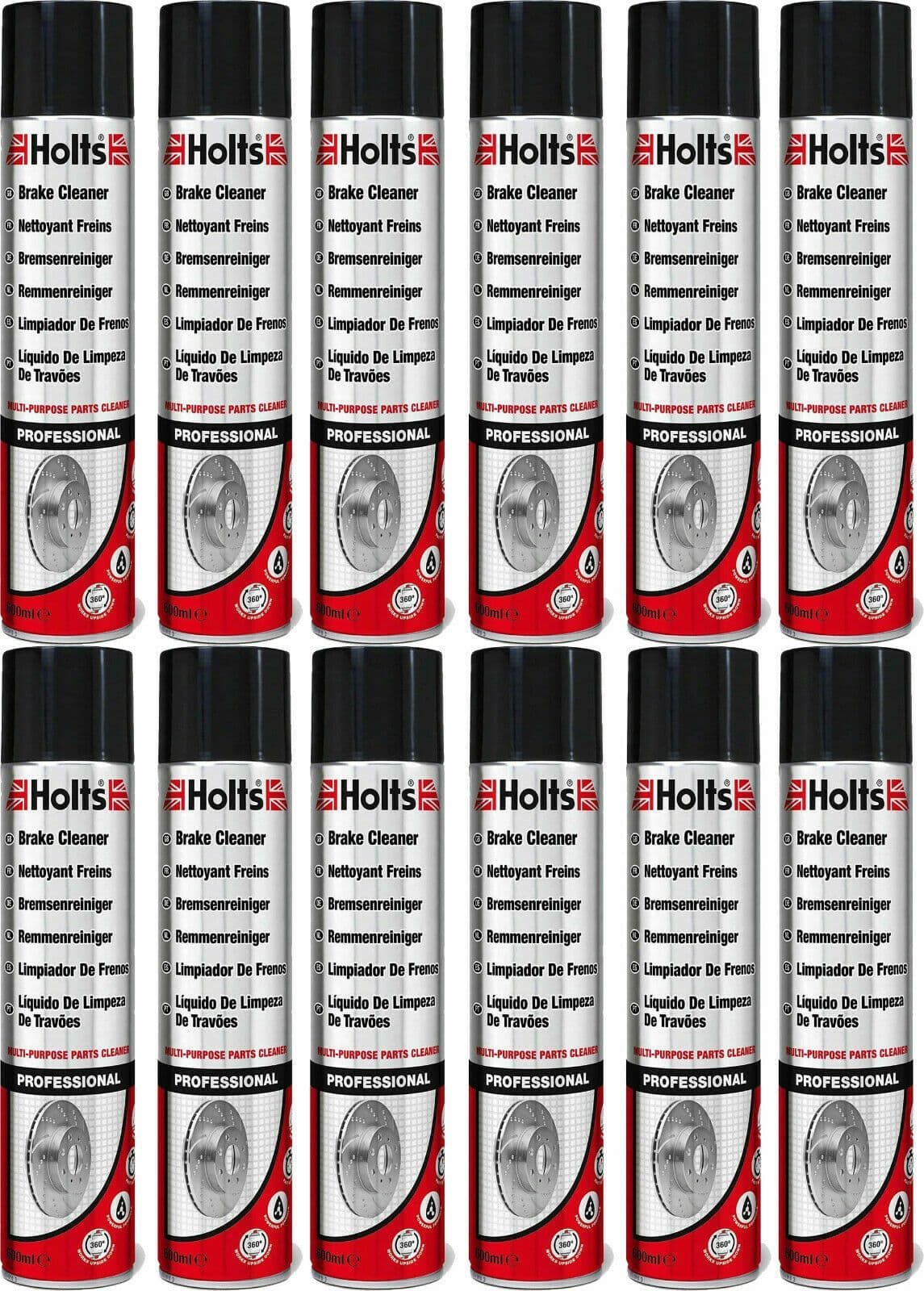 12 X HOLTS PROFESSIONAL BRAKE CLUTCH CLEANER SPRAY GRIME DEGREASER