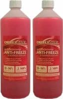 2 x 1L LITRE ANTIFREEZE RED SUMMER COOLANT ENGINE ANTI FREEZE CONCENTRATE CAR