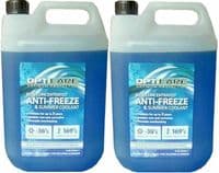 2 x BLUE ANTIFREEZE SUMMER COOLANT ENGINE ANTI FREEZE CONCENTRATE 4.54L LITRE