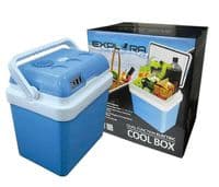 24L COOL BOX PORTABLE ELECTRIC COOLER CAR VAN FRIDGE WITH 12V & 240V ADAPTERS