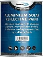 BOND IT SOLAR REFLECTIVE ALUMINIUM ROOF REPAIR BITUMEN BASED PAINT 5 LITRES