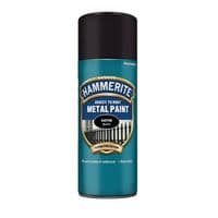 HAMMERITE SATIN BLACK PAINT DIRECT TO RUST QUICK DRYING METAL PAINT 400ML