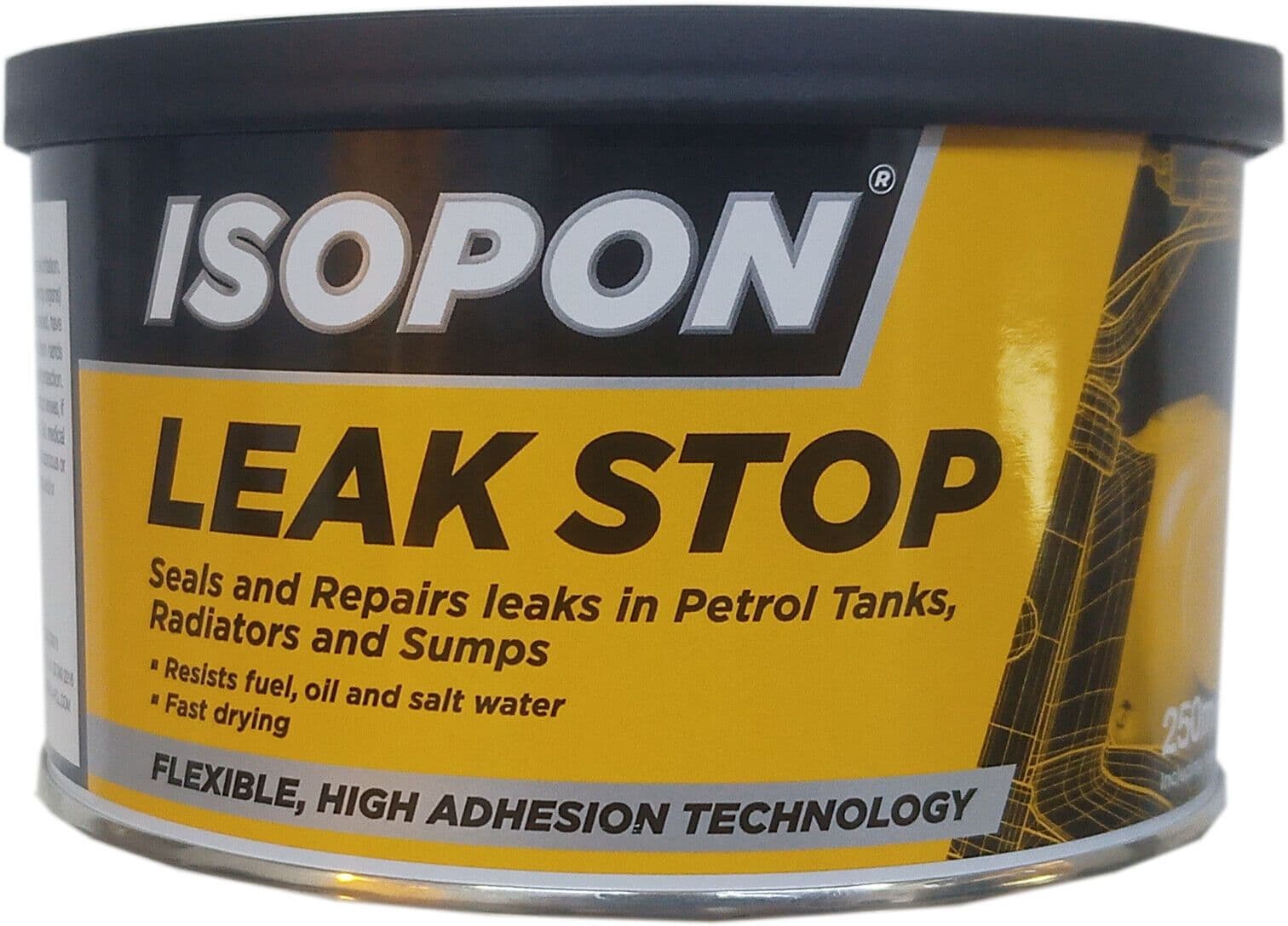 Isopon Leak Stop Repair Petrol Tank Radiator Sumps Flexible Filler 250ml