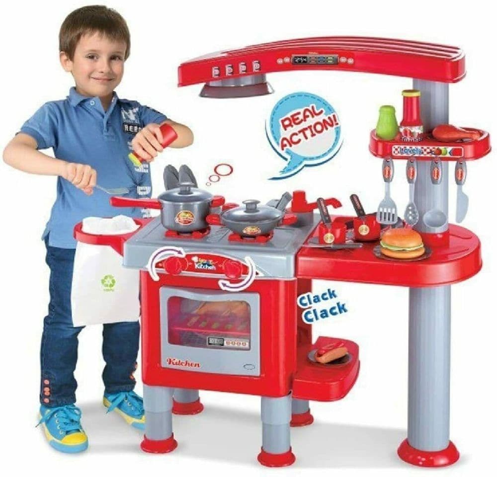 KITCHEN COOKING PLAY SET PLASTIC CHILDREN KIDS TOY