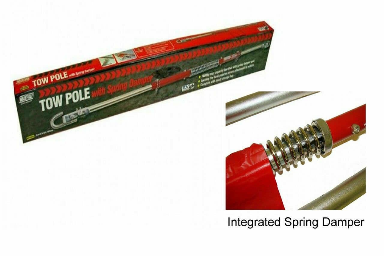 MAYPOLE TOW POLE 1 8 TON TONNE TUV TELESCOPIC CAR TOWING BAR SPRING