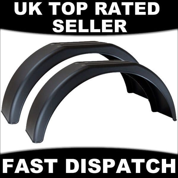 PAIR OF DELUXE TRAILER WHEEL ARCH MUDGUARD MUD GUARD BLACK 13" 13 INCH
