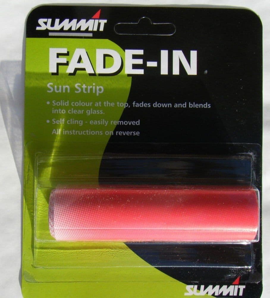 RED FADEIN SUN STRIP SELF CLING BLENDS INTO CLEAR GLASS EASILY REMOVED