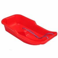 SNOW SLED SLEIGH SLEDGE CHILDS CHILDRENS PLASTIC KIDS WINTER TOBOGGAN ROPE RED