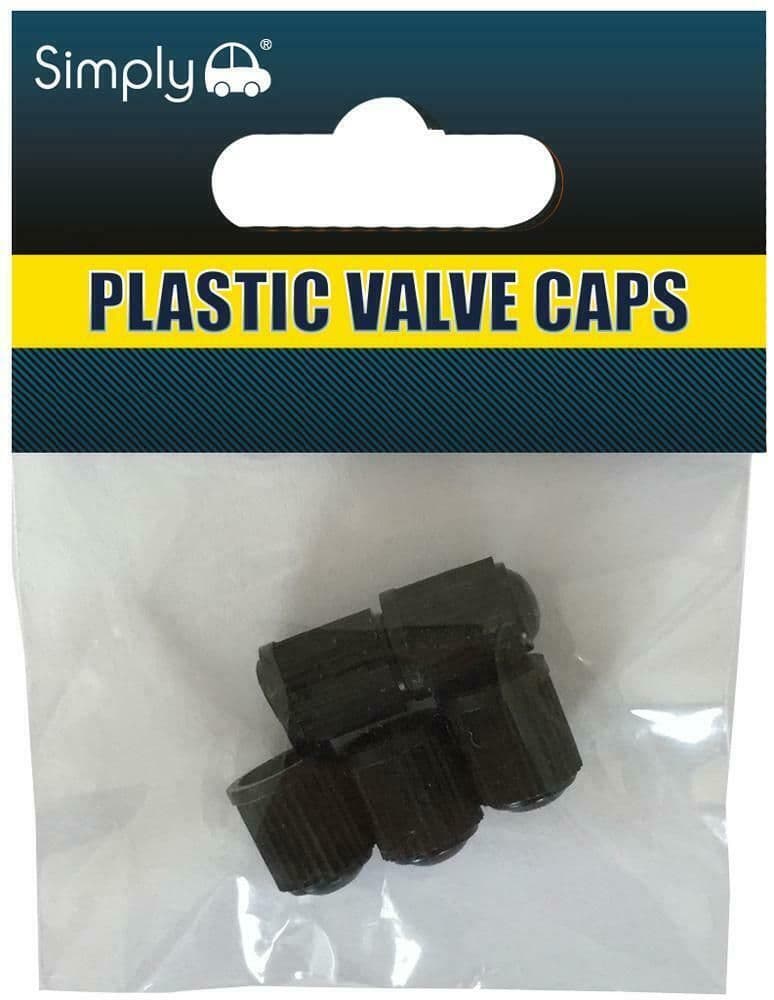 Tyre Valve Dust Caps With Locking Tool Safety Black Plastic 5 Pack Stoplock