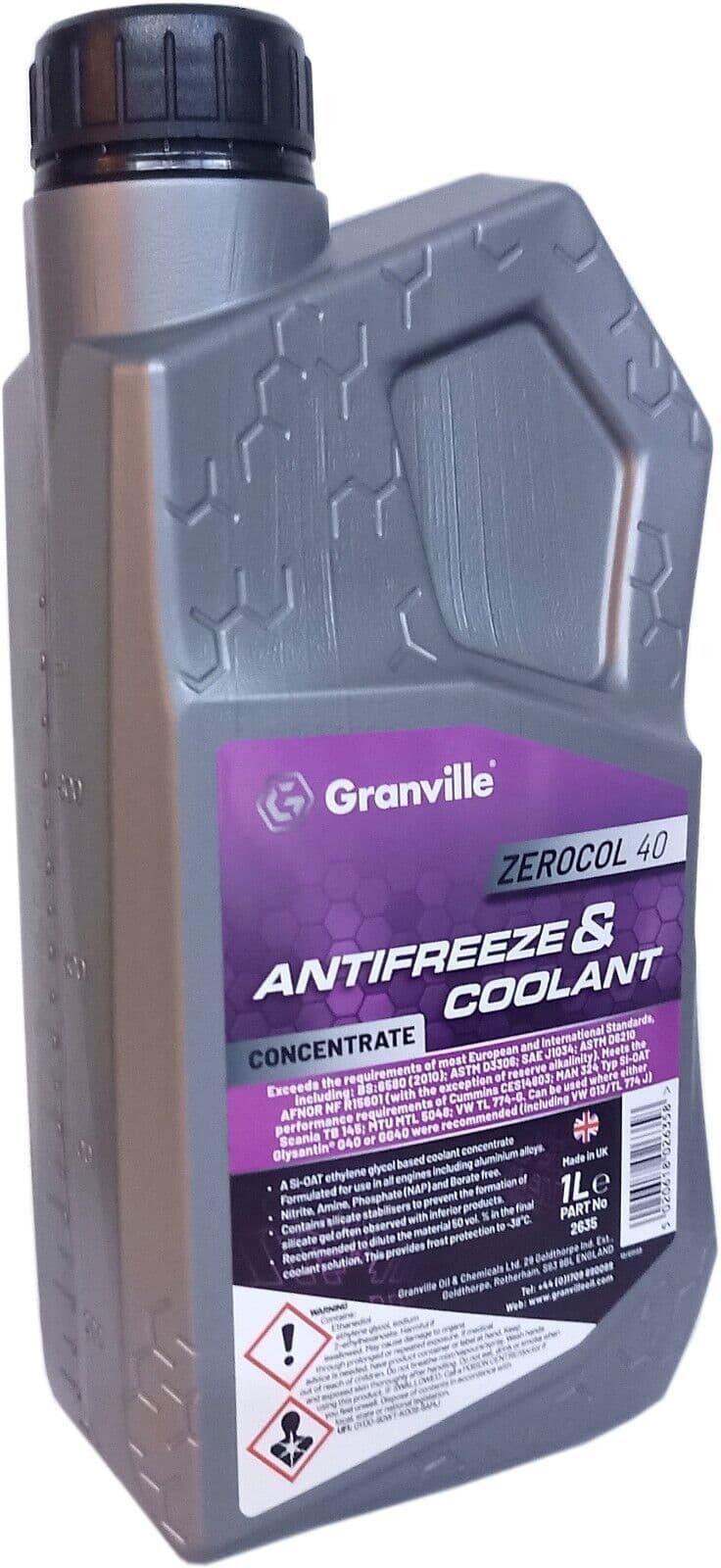 Zerocol 40 Antifreeze & Coolant Concentrate VW Granville 1 Litre 1L