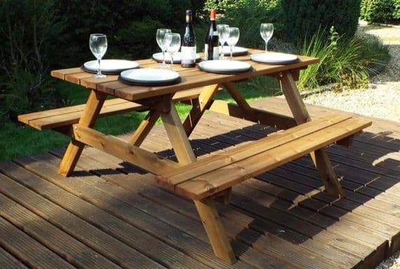 100% Solid wood Six Seater Picnic Table