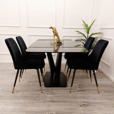 Alderley 1.6m Marble Dining Set